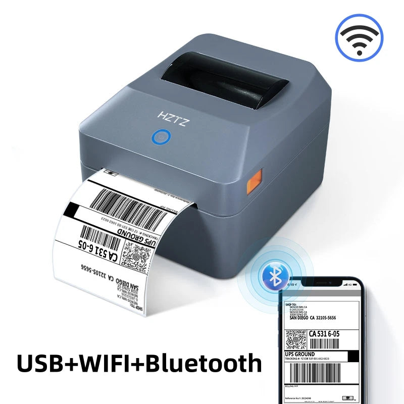 Printiup Label Max - Imprimante Thermique Étiquettes 4x6 Haut Débit – Bluetooth, Wi-Fi & USB – Compatible iPhone, Android, Mac & Windows