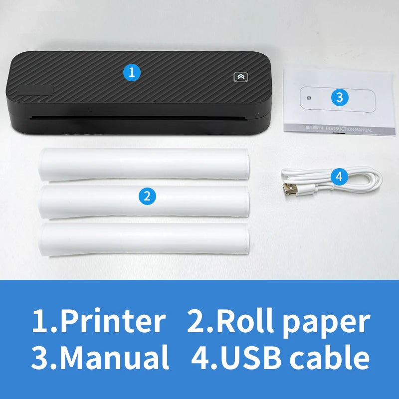 Printiup A4 Work – Imprimante Thermique Portable Étudiant – Sans Encre Bluetooth – Impression PDF, Word & Excel (Maison, Bureau, École, Travail)