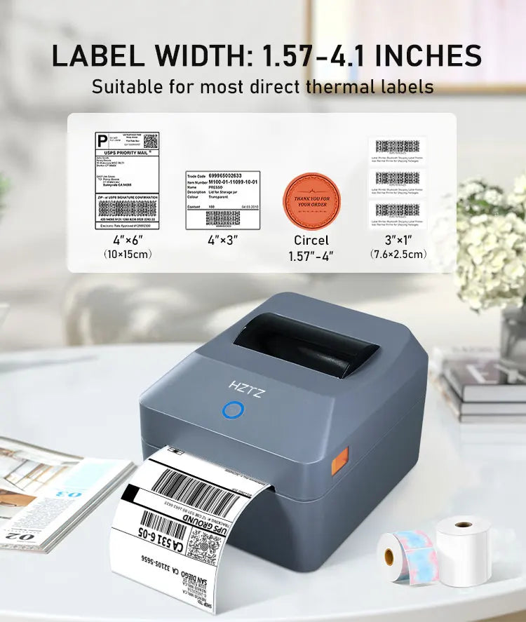 Printiup Label Max - Imprimante Thermique Étiquettes 4x6 Haut Débit – Bluetooth, Wi-Fi & USB – Compatible iPhone, Android, Mac & Windows