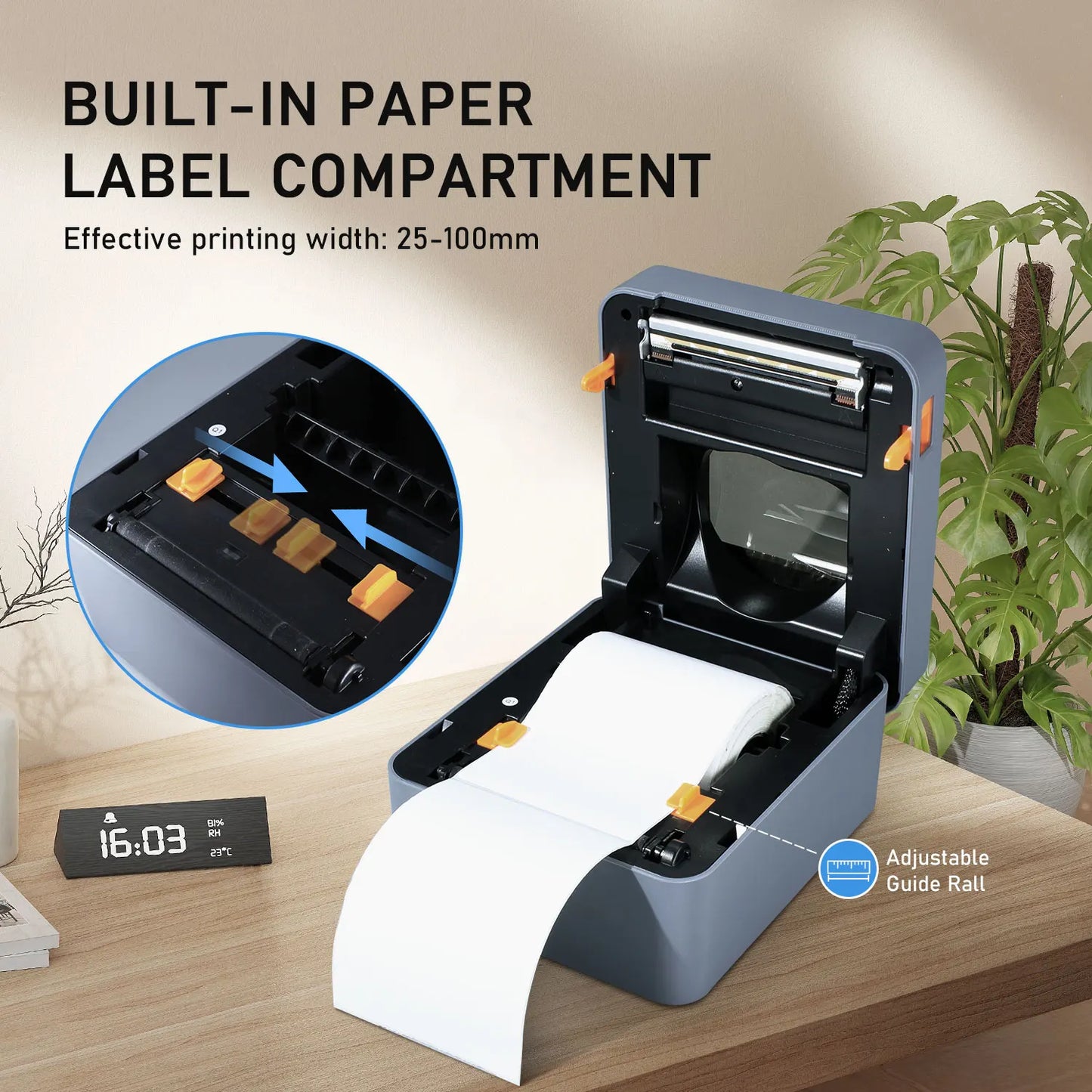 Printiup Label Max - Imprimante Thermique Étiquettes 4x6 Haut Débit – Bluetooth, Wi-Fi & USB – Compatible iPhone, Android, Mac & Windows