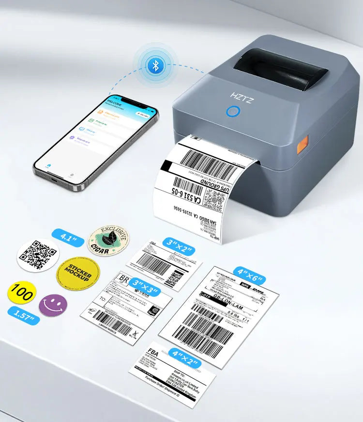 Printiup Label Max - Imprimante Thermique Étiquettes 4x6 Haut Débit – Bluetooth, Wi-Fi & USB – Compatible iPhone, Android, Mac & Windows