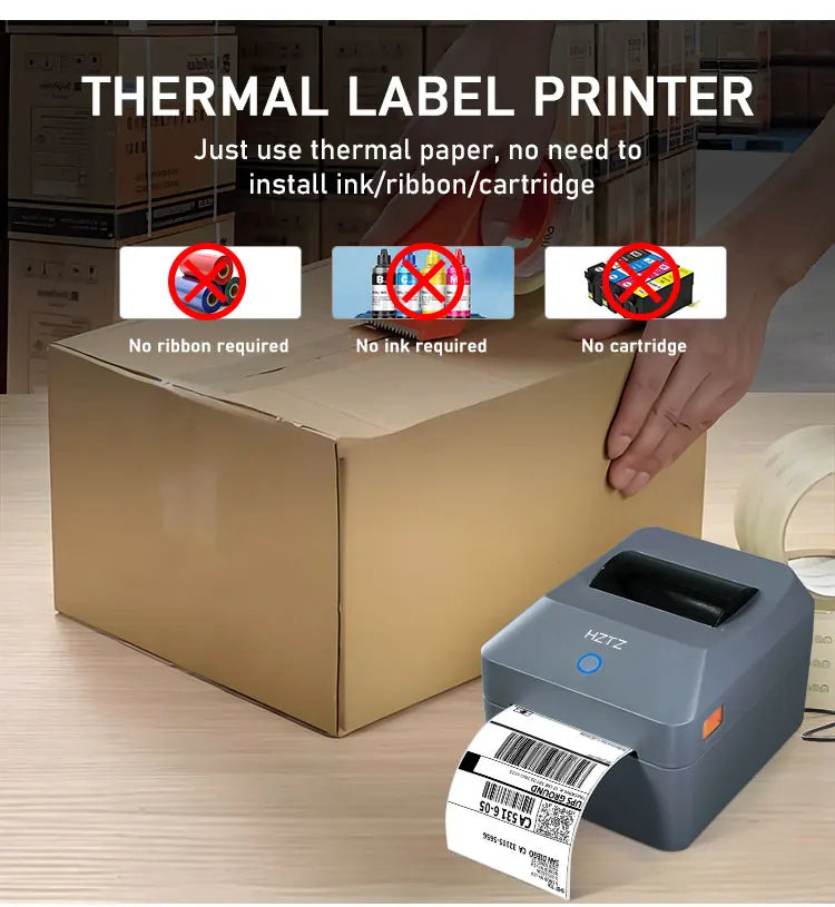 Printiup Label Max - Imprimante Thermique Étiquettes 4x6 Haut Débit – Bluetooth, Wi-Fi & USB – Compatible iPhone, Android, Mac & Windows