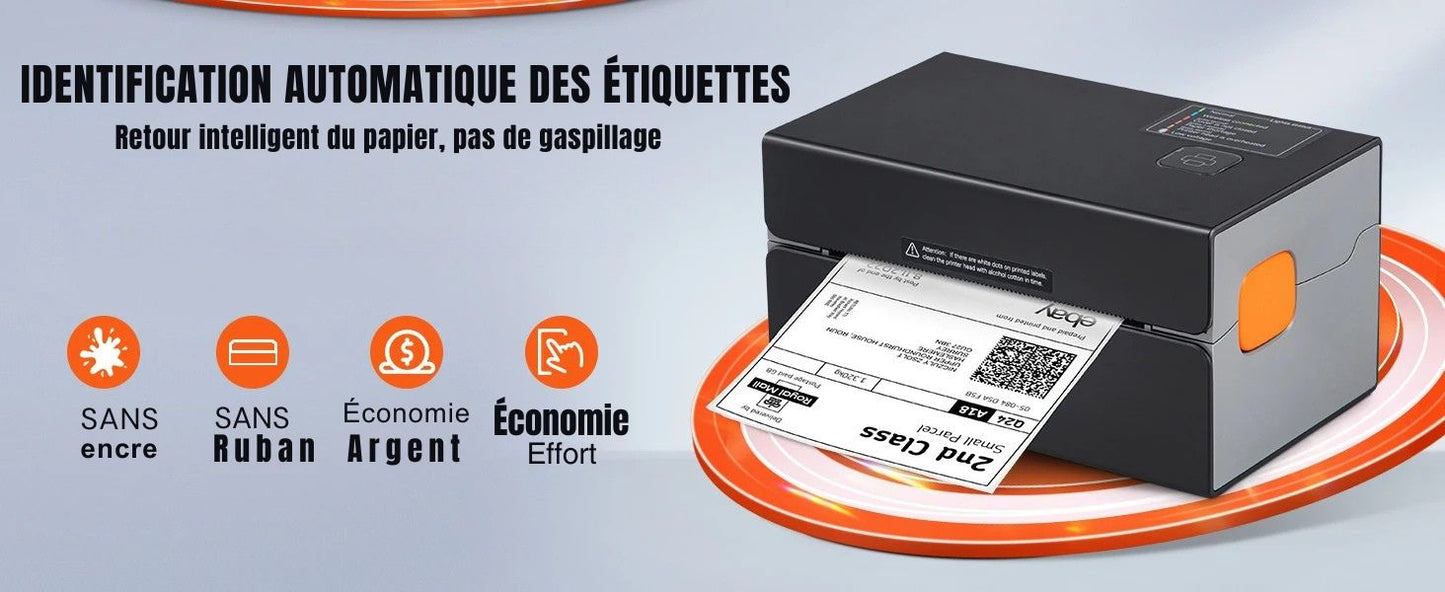 Printiup Label Edge – Imprimante Thermique Étiquettes 4x6 – Bluetooth & USB