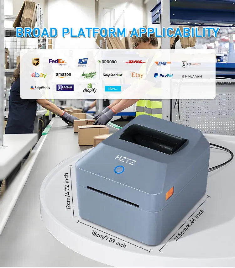 Printiup Label Max - Imprimante Thermique Étiquettes 4x6 Haut Débit – Bluetooth, Wi-Fi & USB – Compatible iPhone, Android, Mac & Windows