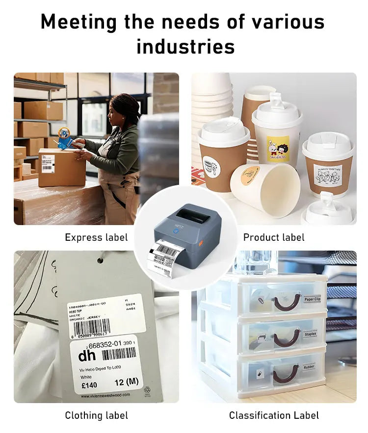 Printiup Label Max - Imprimante Thermique Étiquettes 4x6 Haut Débit – Bluetooth, Wi-Fi & USB – Compatible iPhone, Android, Mac & Windows