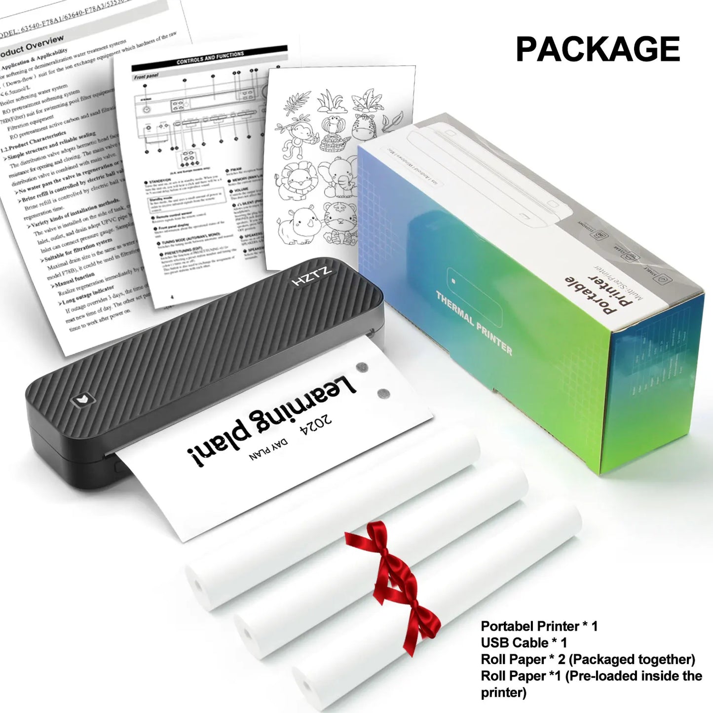 Printiup A4 Work – Imprimante Thermique Portable Étudiant – Sans Encre Bluetooth – Impression PDF, Word & Excel (Maison, Bureau, École, Travail)