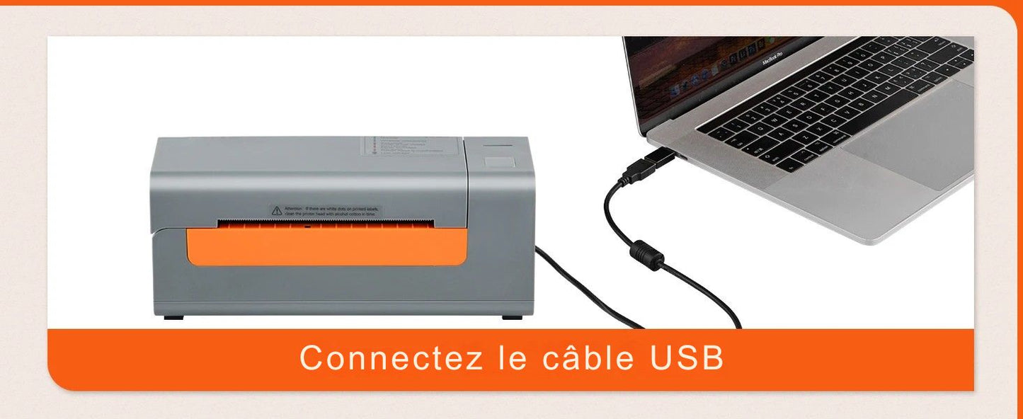 Printiup Label Flex - Imprimante Thermique Étiquettes 4x6 USB – Reconnaissance Automatique – Compatible Windows, Mac & Linux