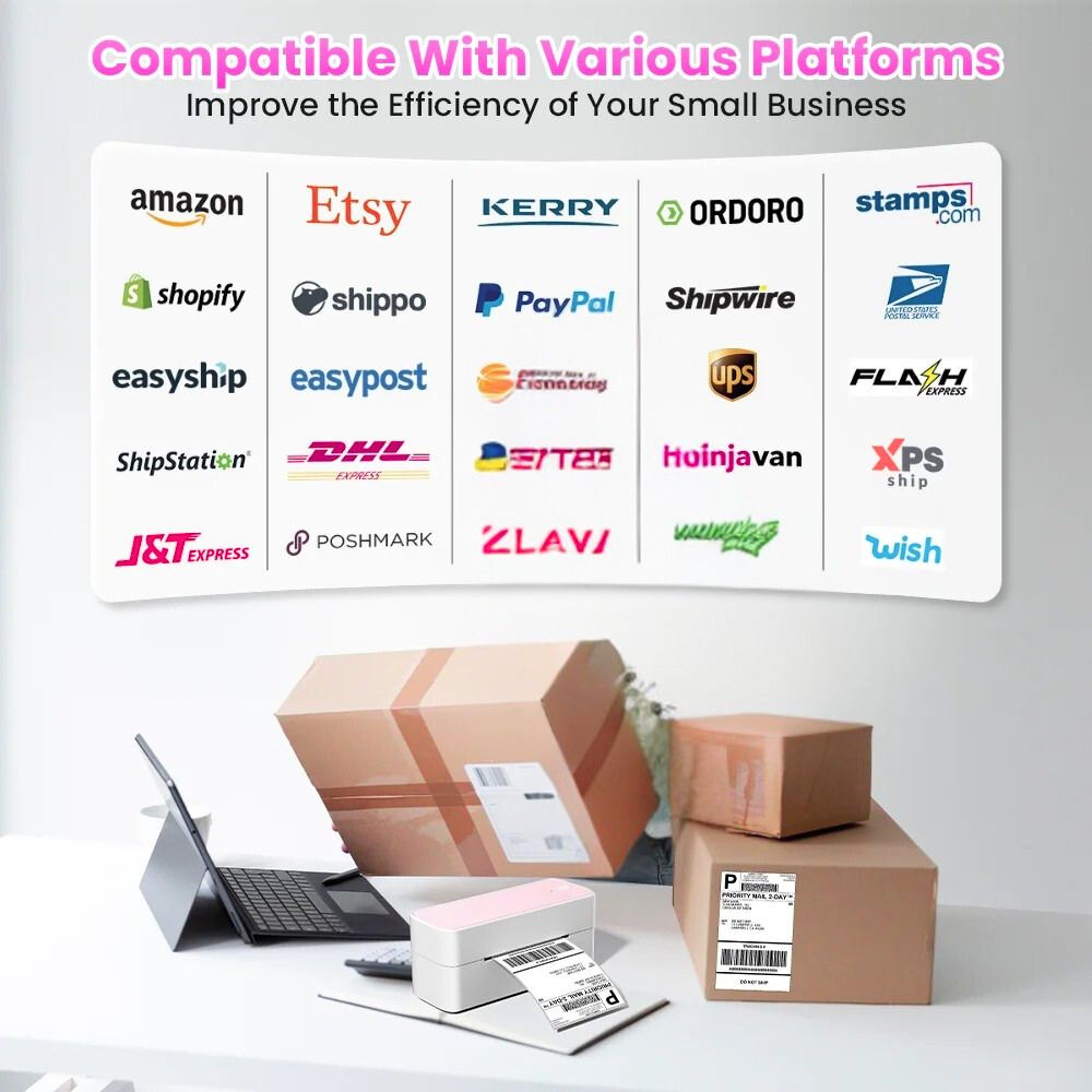 Printiup Label Air - Imprimante Thermique Étiquettes 4x6 Bluetooth Sans Fil – Compatible iPhone, Android, Mac & Windows