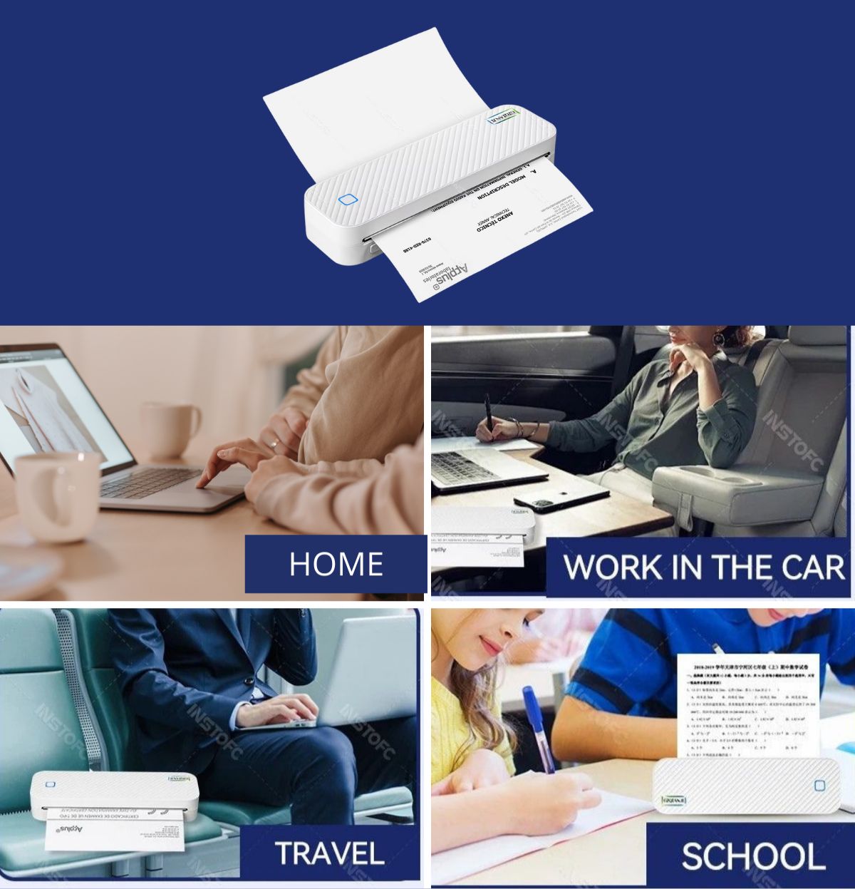 Printiup A4 Max – Imprimante Thermique portable Premium – Bluetooth Sans Encre – Impression Documents & Photos (Maison, Bureau, École, Voyage)