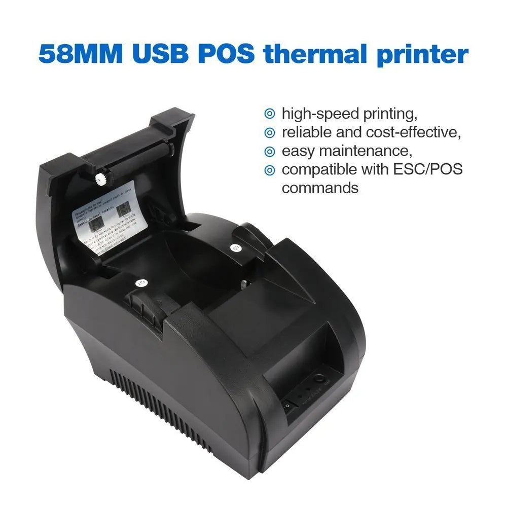 Printiup POS Pro - Imprimante Thermique Caisse Portable 58 mm – Bluetooth & USB – Multi-OS