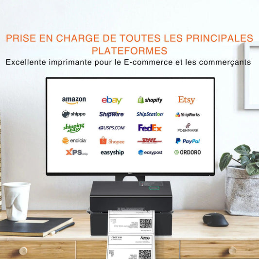 Printiup Label Edge – Imprimante Thermique Étiquettes 4x6 – Bluetooth & USB