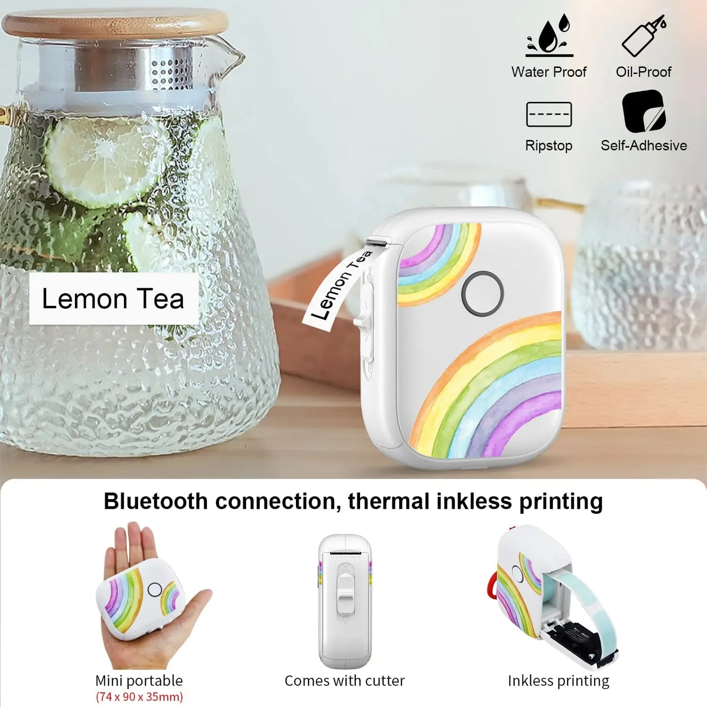 Printiup Label Go – Étiqueteuse Thermique Portable Bluetooth 14 mm – Créateurs & DIY