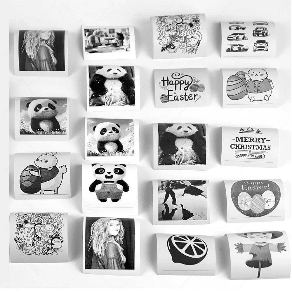 57*25MM Thermal Paper Label Sticker Adhesive Rolls Paper For Mini Printer Instant Print Kids Camera Printing Paper Replacement