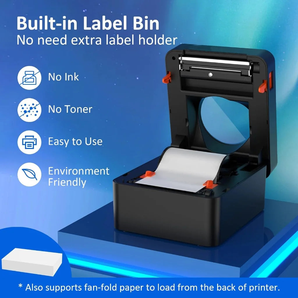 Printiup Label Flex - Imprimante Thermique Étiquettes 4x6 Bluetooth – Polyvalente & Rapide – Compatible Windows, Mac, iOS & Android
