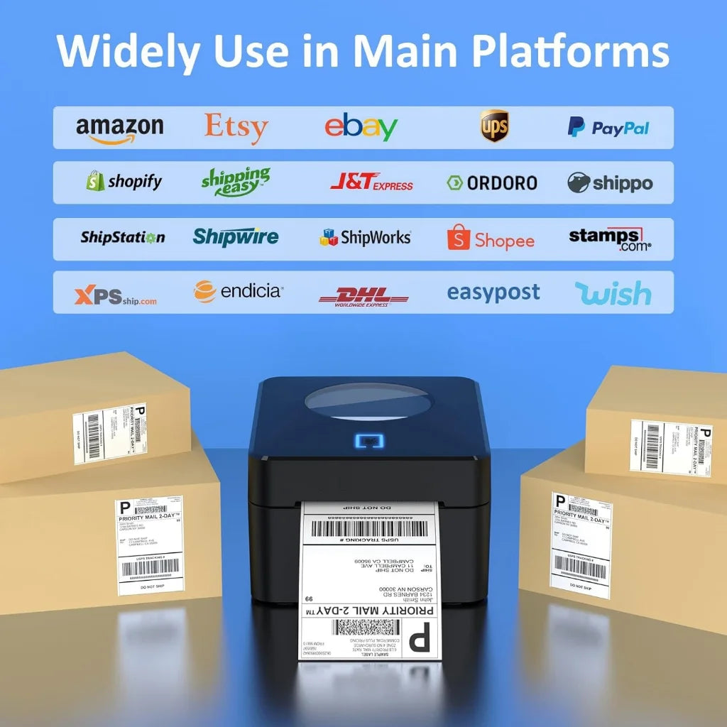 Printiup Label Flex - Imprimante Thermique Étiquettes 4x6 Bluetooth – Polyvalente & Rapide – Compatible Windows, Mac, iOS & Android