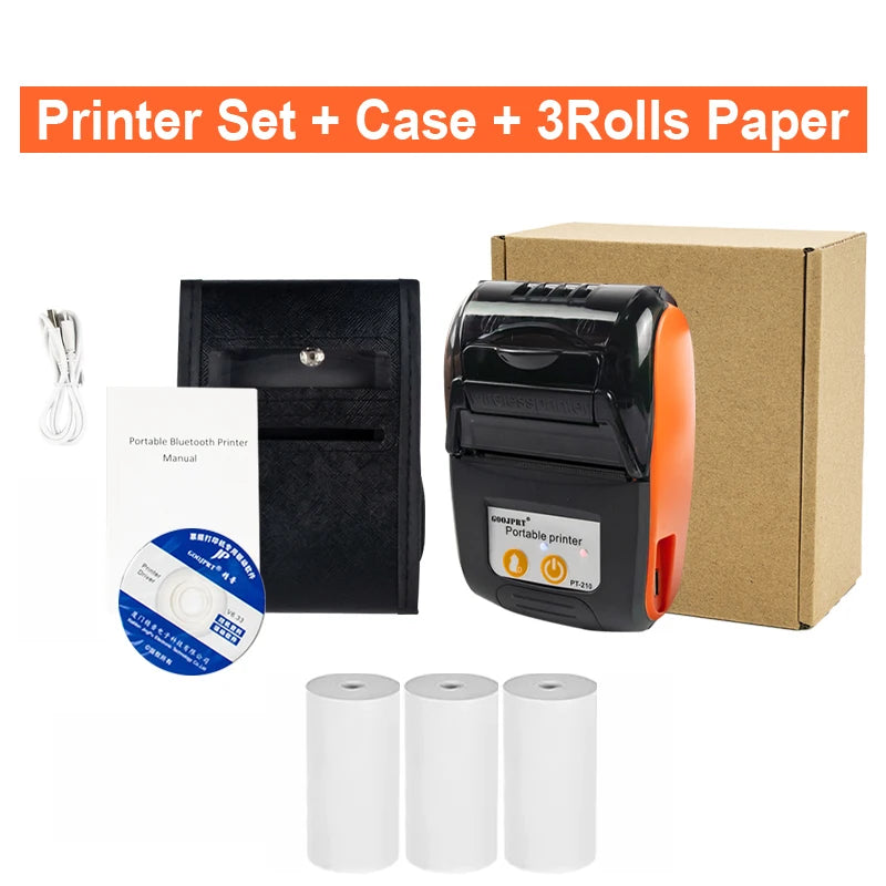 Printiup POS Go - Imprimante Thermique Caisse Portable 58 mm – Bluetooth & USB – Avec Batterie Rechargeable