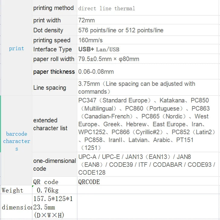 Printiup POS Max - Imprimante Thermique Caisse 80 mm – Auto-Cutter – USB & LAN – Haute Résolution