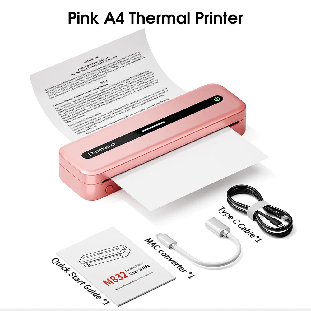 Printiup Core – Imprimante Thermique Portable Sans Encre A4 & Letter – Bluetooth Sans Fil