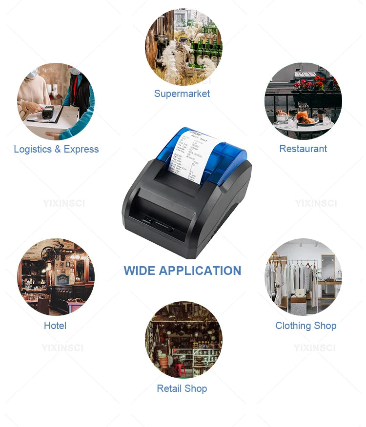 Printiup POS Flex - Imprimante Thermique Caisse 58 mm – Bluetooth & USB – Compatible iOS, Android, Windows & Mac