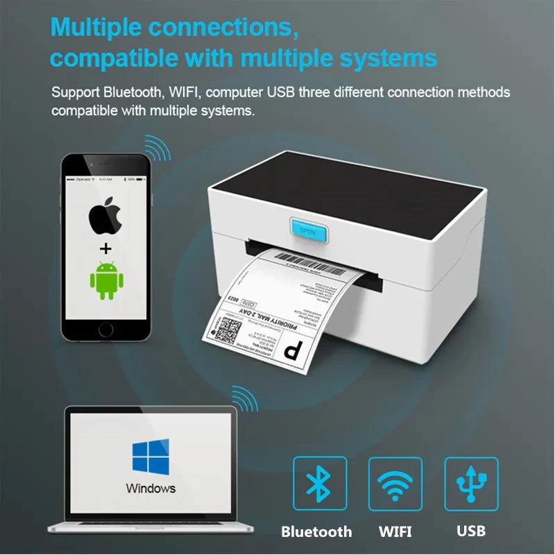 Printiup Label One – imprimante Thermique Étiquettes 4x6 Bluetooth – Compatible Windows, Mac, iOS & Android