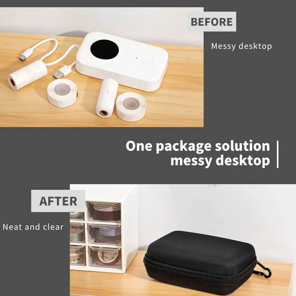 Case Compatible with Phomemo Q30 D30 Label Printer Storage Holder for NIIMBOT D11 D110 Sticker Maker Labeler Organizer Bag