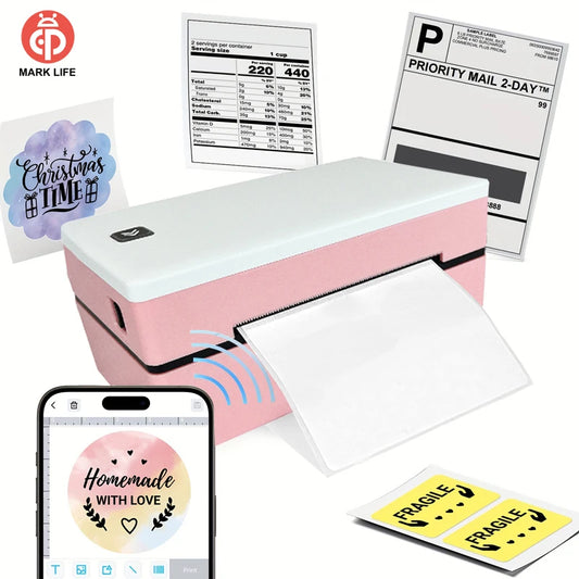 Printiup Label Go - Imprimante Thermique Étiquettes 4x6 Bluetooth – Compacte & Économique – Compatible iPhone, Android, Mac & Windows