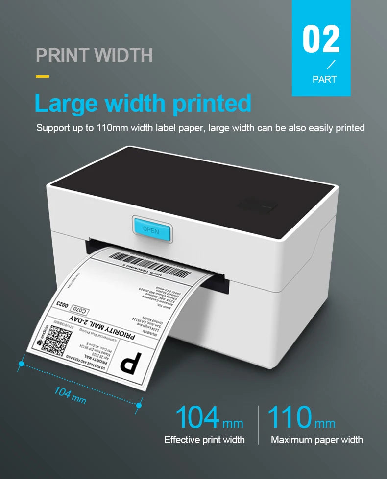 Printiup Label One – imprimante Thermique Étiquettes 4x6 Bluetooth – Compatible Windows, Mac, iOS & Android