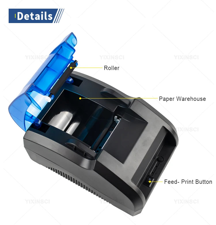 Printiup POS Flex - Imprimante Thermique Caisse 58 mm – Bluetooth & USB – Compatible iOS, Android, Windows & Mac