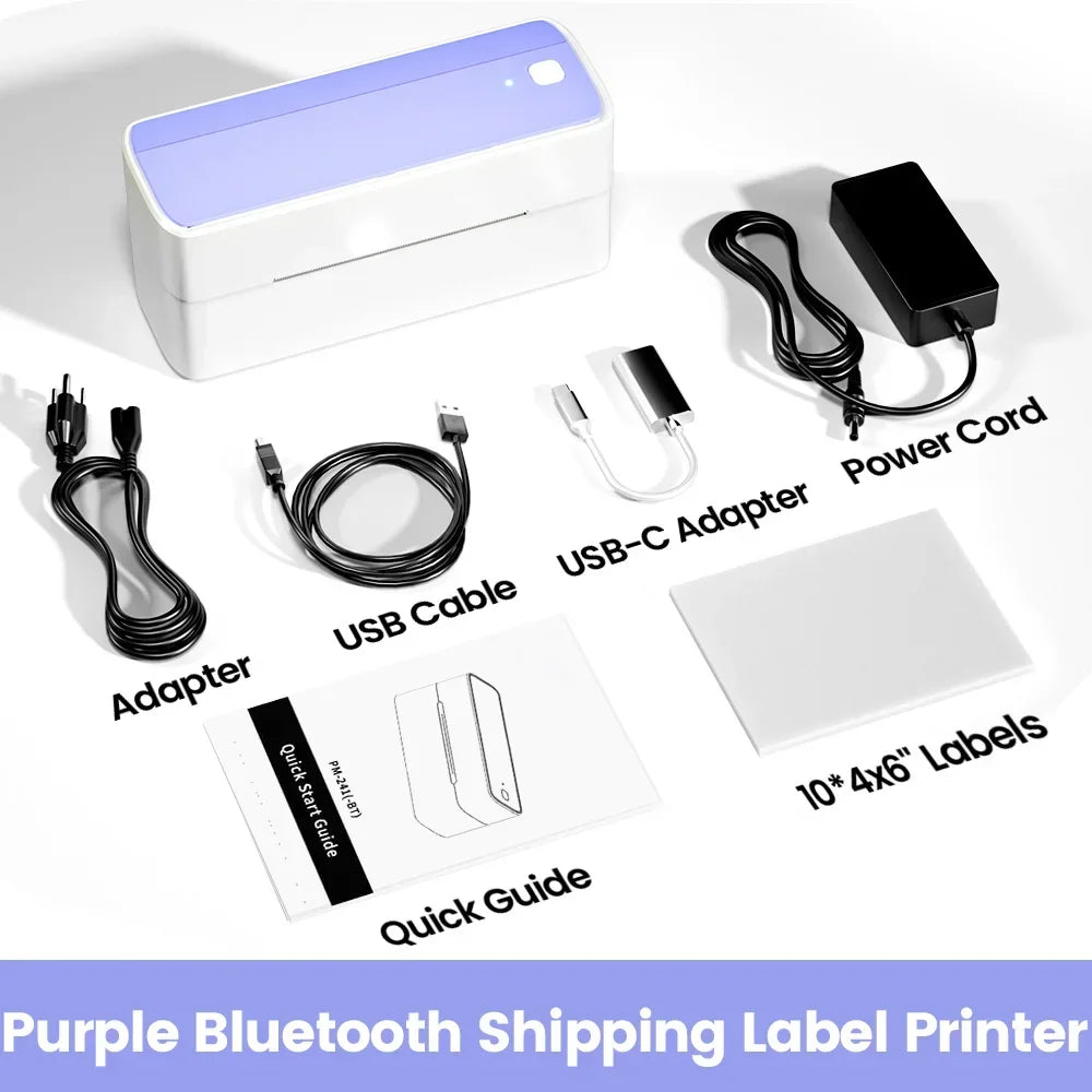 Printiup Label Air - Imprimante Thermique Étiquettes 4x6 Bluetooth Sans Fil – Compatible iPhone, Android, Mac & Windows