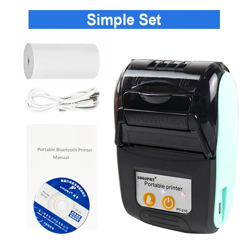 Printiup POS Go - Imprimante Thermique Caisse Portable 58 mm – Bluetooth & USB – Avec Batterie Rechargeable