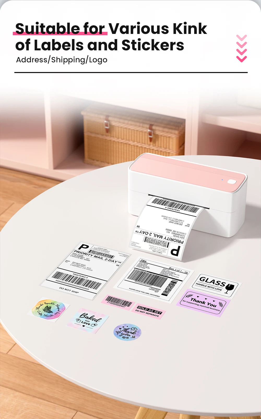 Printiup Label Air - Imprimante Thermique Étiquettes 4x6 Bluetooth Sans Fil – Compatible iPhone, Android, Mac & Windows