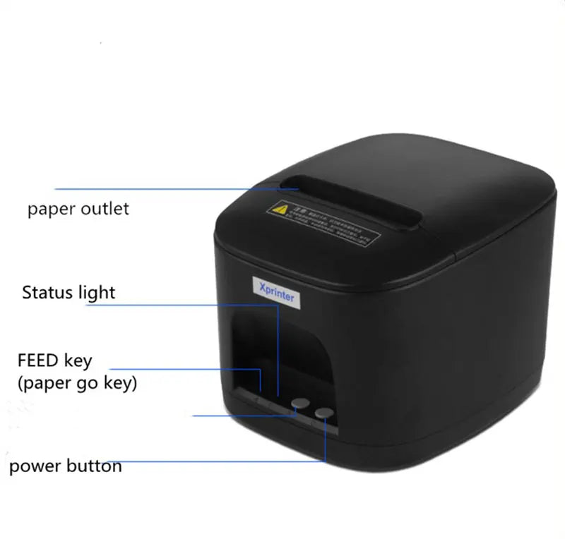 Printiup POS Max - Imprimante Thermique Caisse 80 mm – Auto-Cutter – USB & LAN – Haute Résolution