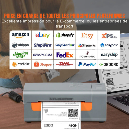 Printiup Label Flex - Imprimante Thermique Étiquettes 4x6 USB – Reconnaissance Automatique – Compatible Windows, Mac & Linux