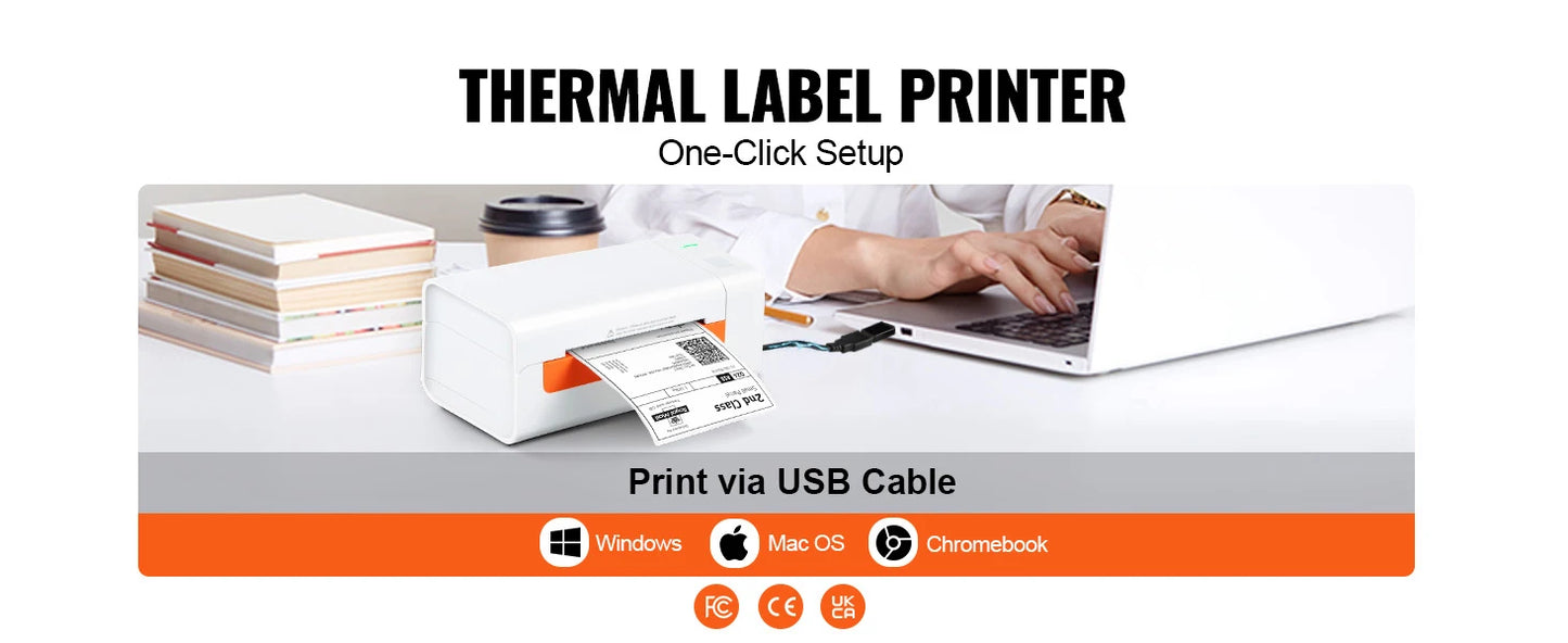 Printiup Label Smart – Imprimante Thermique Étiquettes 4x6 – USB