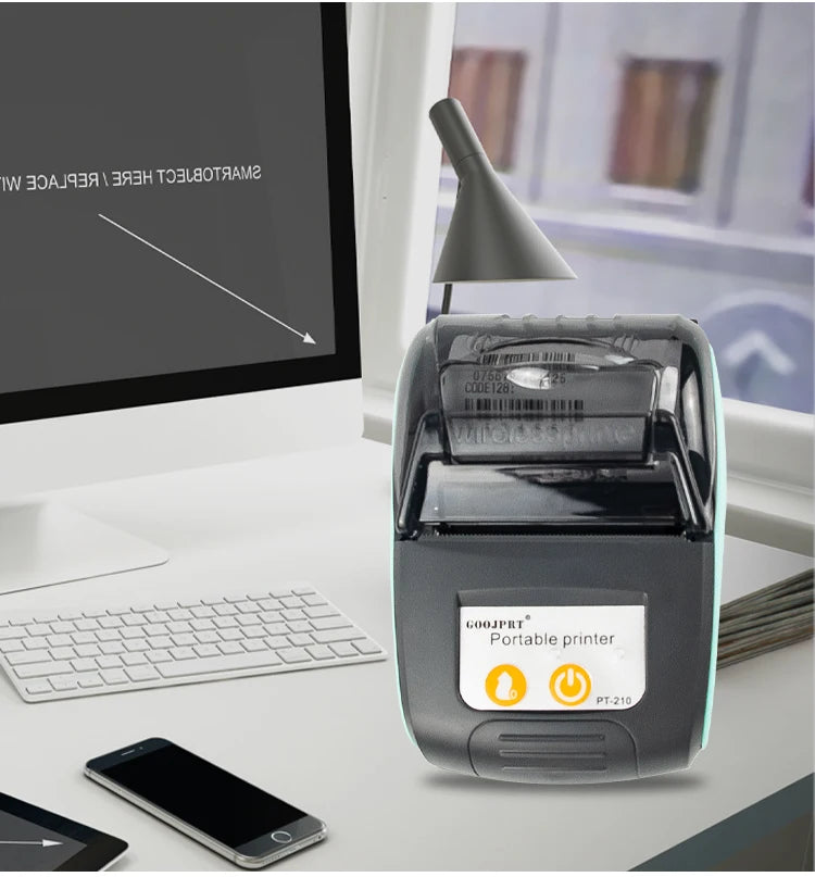 Printiup POS Go - Imprimante Thermique Caisse Portable 58 mm – Bluetooth & USB – Avec Batterie Rechargeable