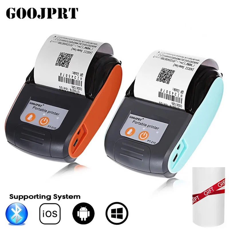 Printiup POS Go - Imprimante Thermique Caisse Portable 58 mm – Bluetooth & USB – Avec Batterie Rechargeable