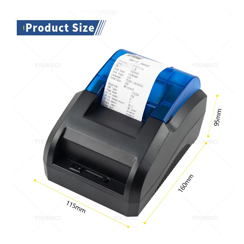 Printiup POS Flex - Imprimante Thermique Caisse 58 mm – Bluetooth & USB – Compatible iOS, Android, Windows & Mac