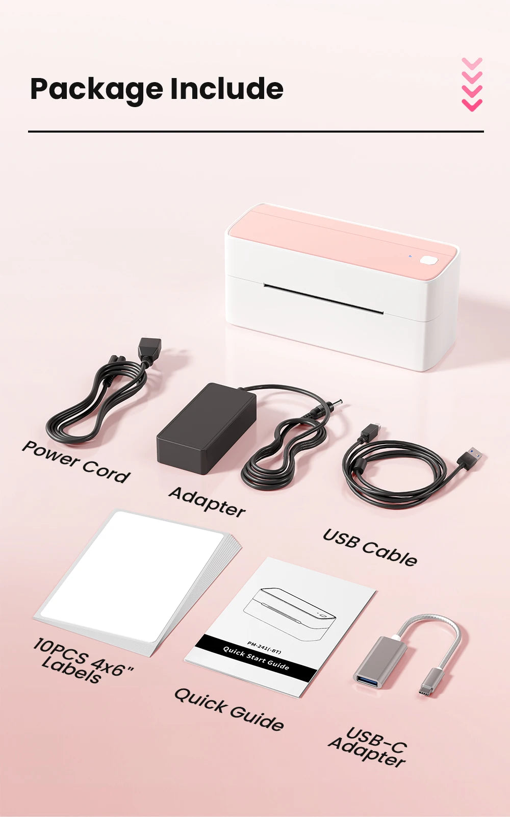 Printiup Label Air - Imprimante Thermique Étiquettes 4x6 Bluetooth Sans Fil – Compatible iPhone, Android, Mac & Windows