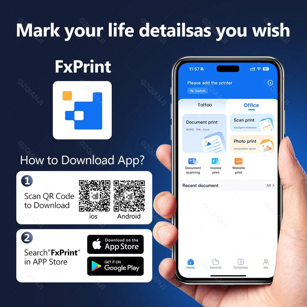 Printiup A4 Max – Imprimante Thermique portable Premium – Bluetooth Sans Encre – Impression Documents & Photos (Maison, Bureau, École, Voyage)