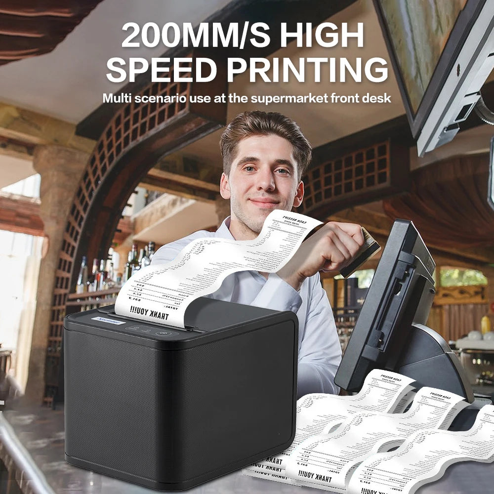 Printiup POS One - Imprimante Thermique Caisse 80 mm – USB & LAN - Auto-cutter
