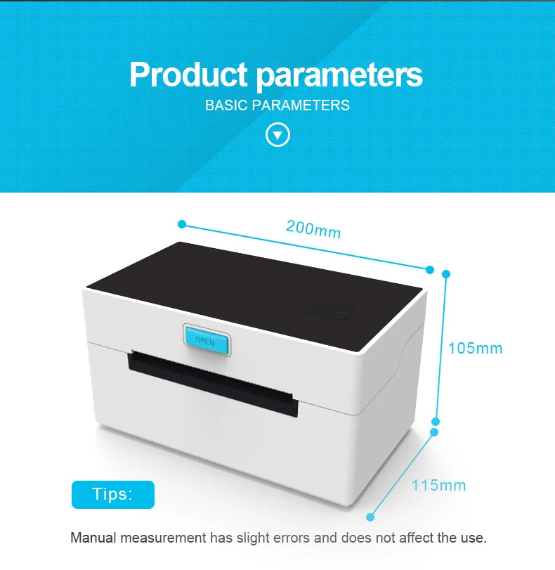 Printiup Label One – imprimante Thermique Étiquettes 4x6 Bluetooth – Compatible Windows, Mac, iOS & Android