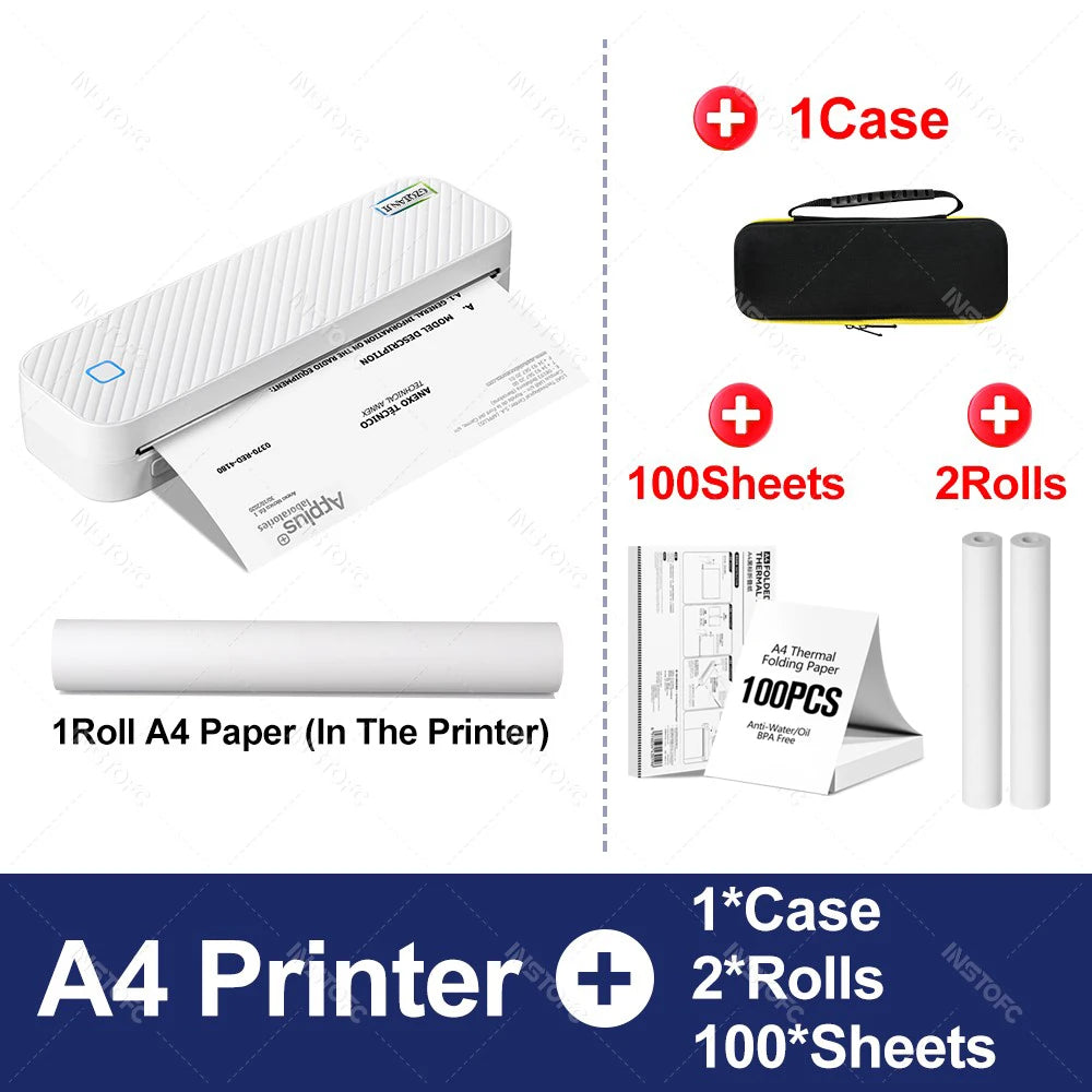 Printiup A4 Max – Imprimante Thermique portable Premium – Bluetooth Sans Encre – Impression Documents & Photos (Maison, Bureau, École, Voyage)