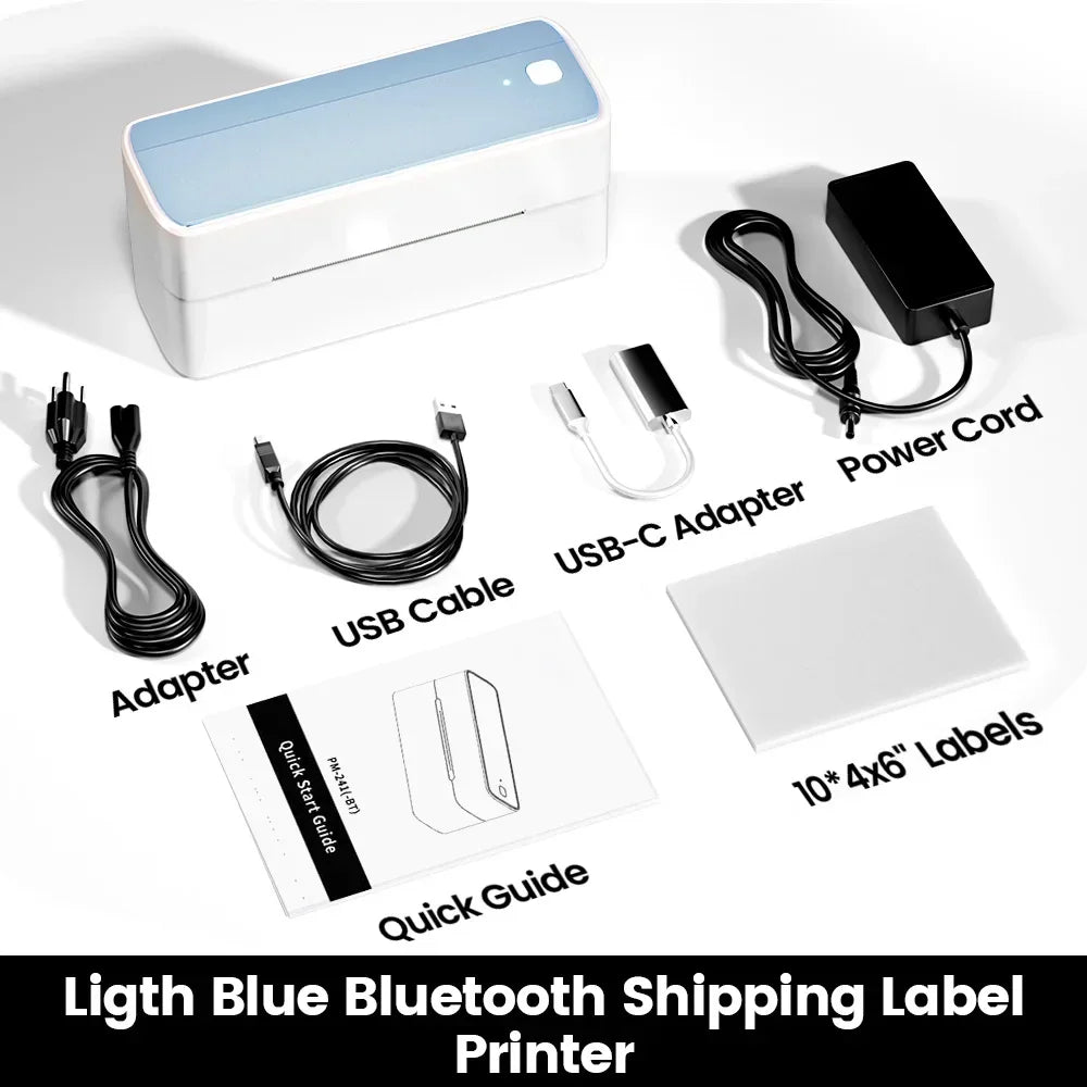 Printiup Label Air - Imprimante Thermique Étiquettes 4x6 Bluetooth Sans Fil – Compatible iPhone, Android, Mac & Windows