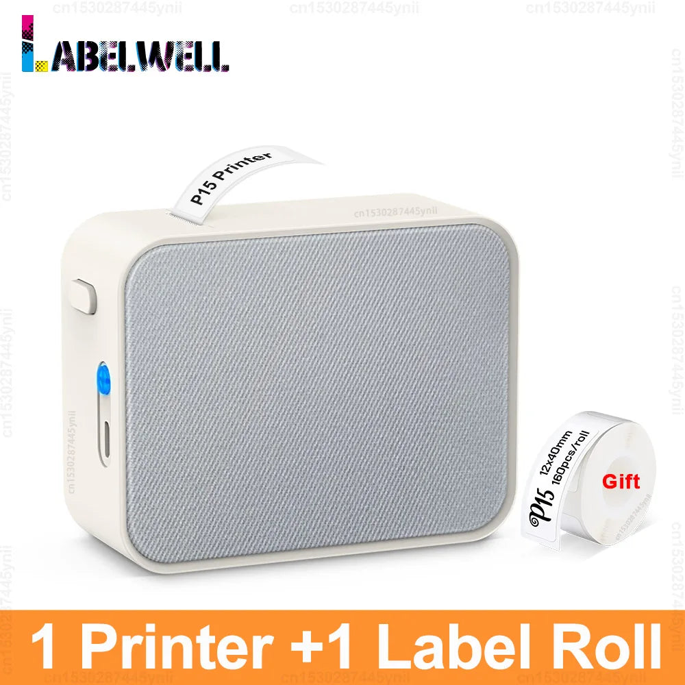 Printiup Label Pocket – Étiqueteuse Thermique Portable Bluetooth 15 mm – Bureau & Étudiants