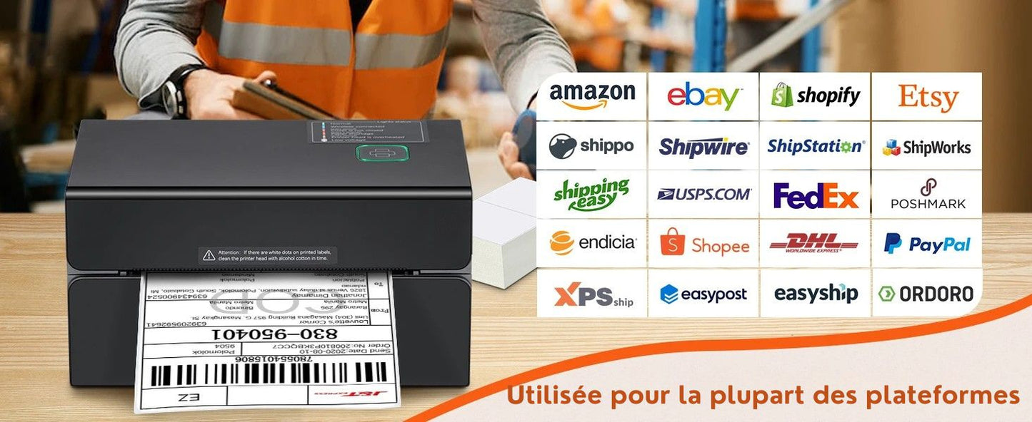 Printiup Label Edge – Imprimante Thermique Étiquettes 4x6 – Bluetooth & USB