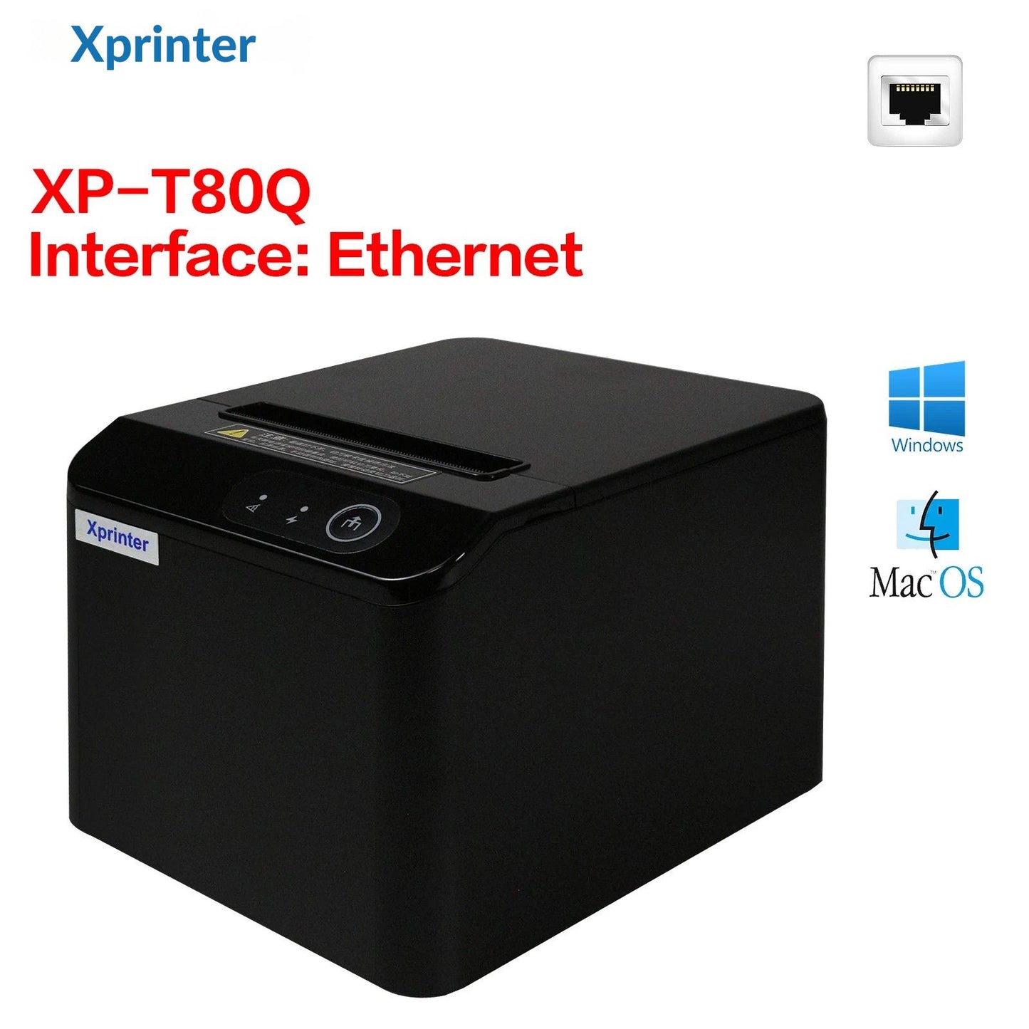 Printiup POS Max - Imprimante Thermique Caisse 80 mm – Auto-Cutter – USB & LAN – Haute Résolution