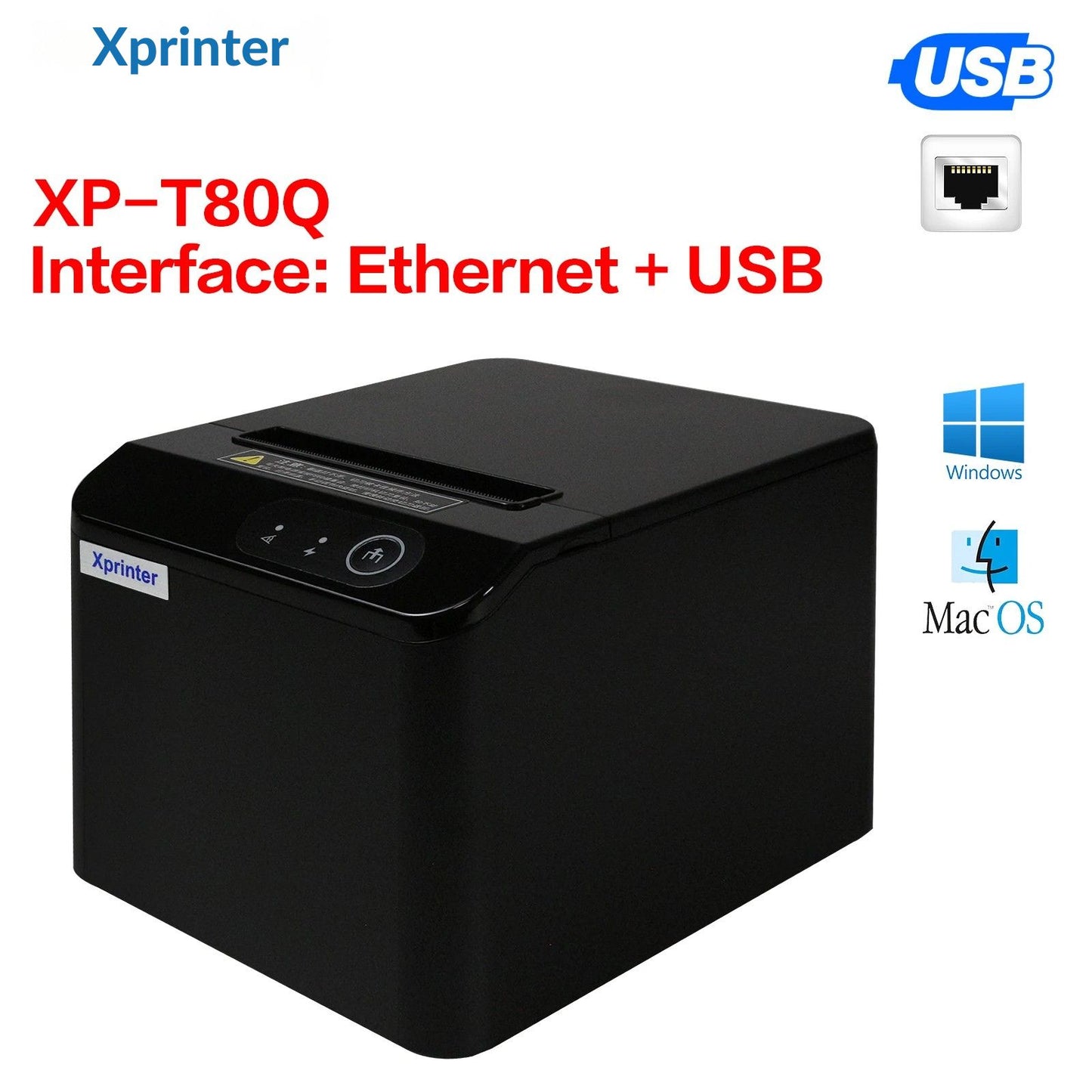 Printiup POS Max - Imprimante Thermique Caisse 80 mm – Auto-Cutter – USB & LAN – Haute Résolution