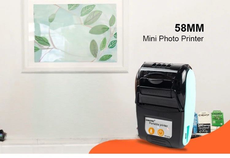 Printiup POS Go - Imprimante Thermique Caisse Portable 58 mm – Bluetooth & USB – Avec Batterie Rechargeable