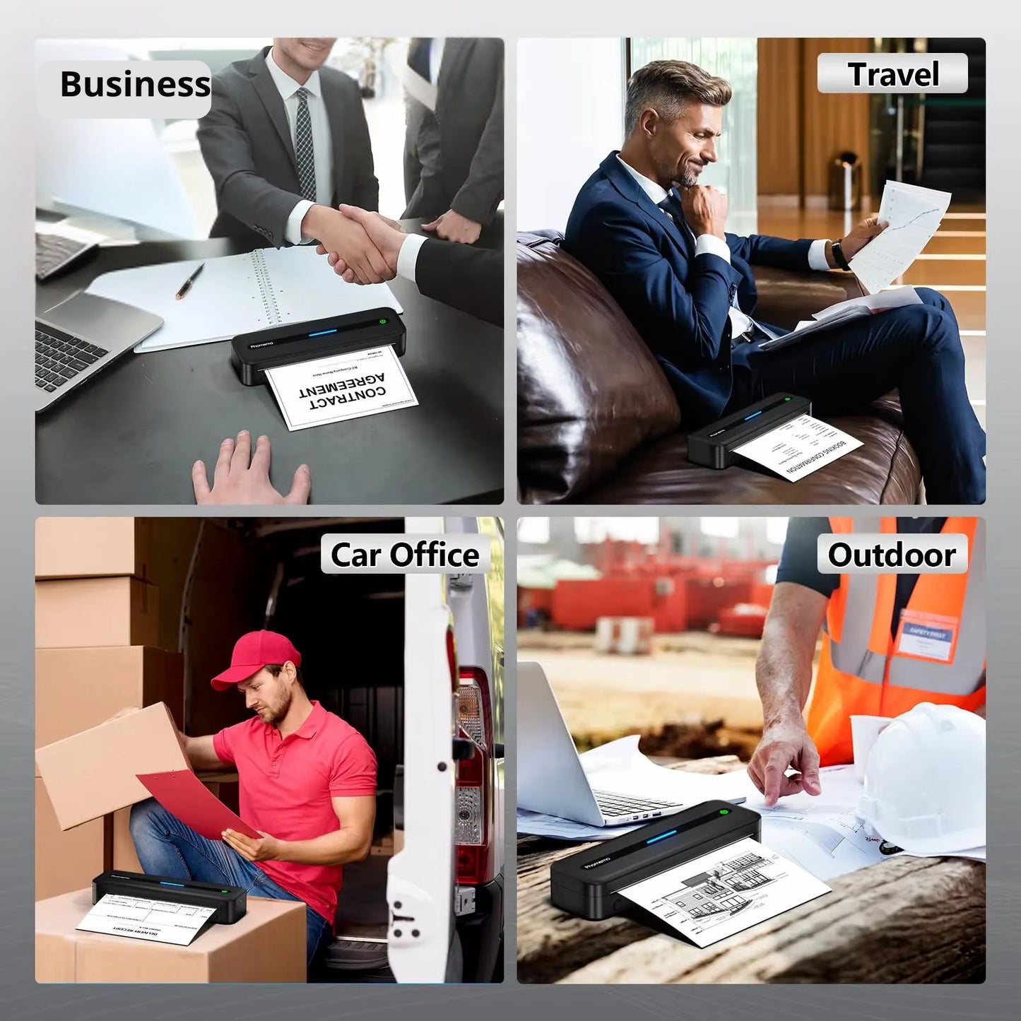 Printiup Core – Imprimante Thermique Portable Sans Encre A4 & Letter – Bluetooth Sans Fil