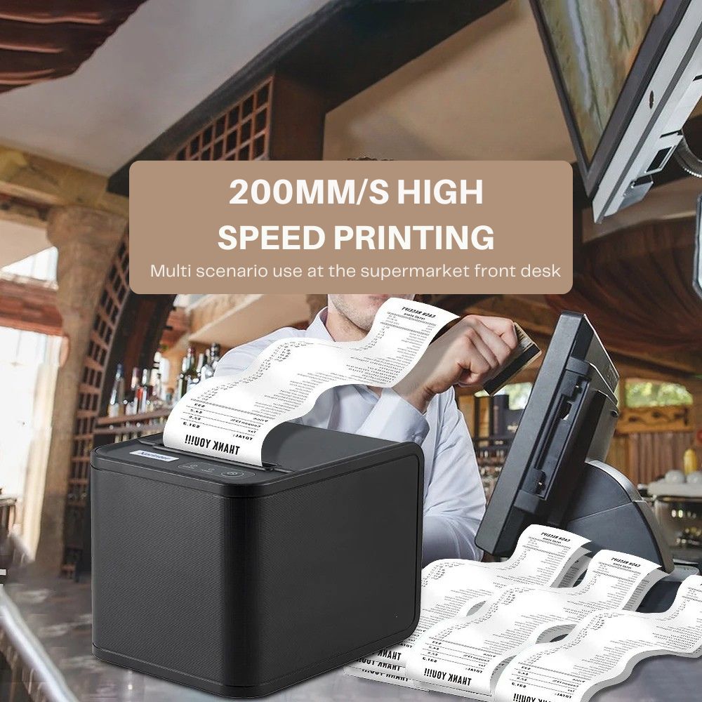 Printiup POS One - Imprimante Thermique Caisse 80 mm – USB & LAN - Auto-cutter